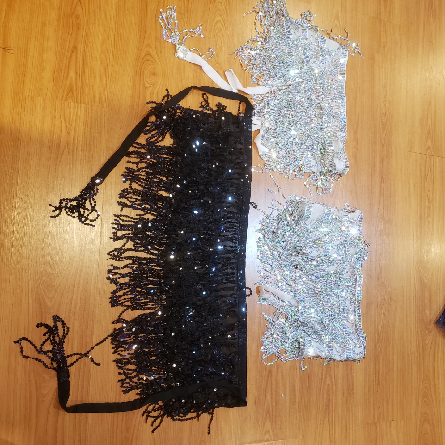 3 Sequin and Fringe Skirts/Wraps - photo 2