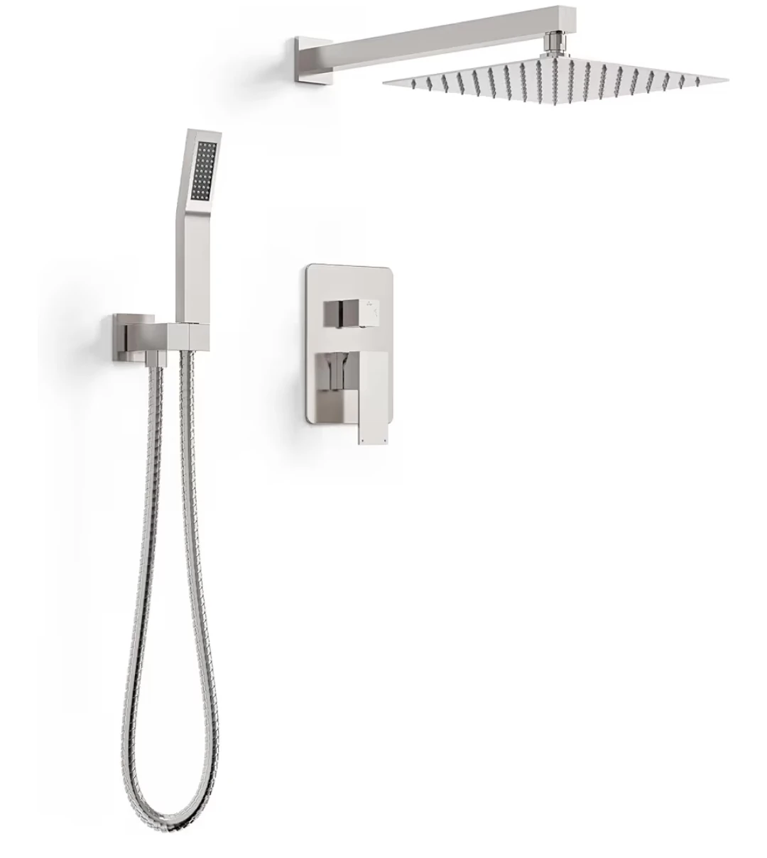 Longriver Brass Shower Mixer Valve Set with Rain Shower Head