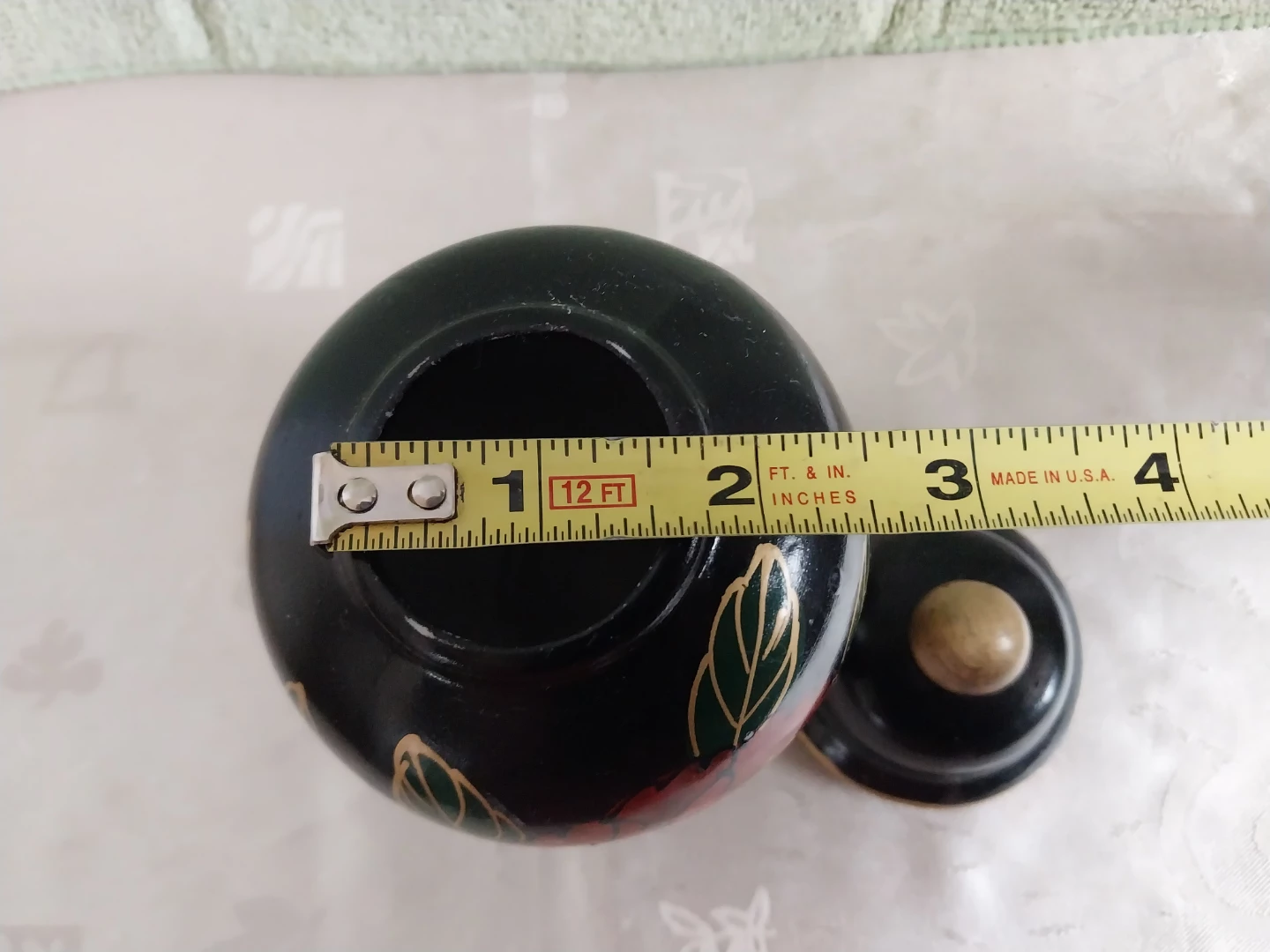Decorative Black G8nger Jar with Floral Design. Pick up only. - photo 3
