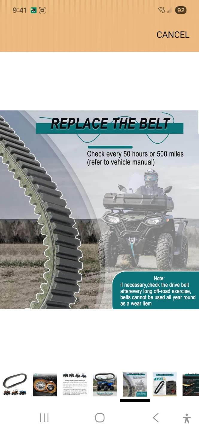 QY MOTO ATV Drive Belt - photo 5