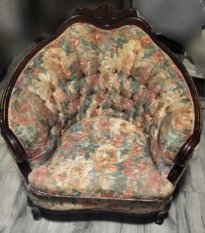 Vintage Floral Accent Chair