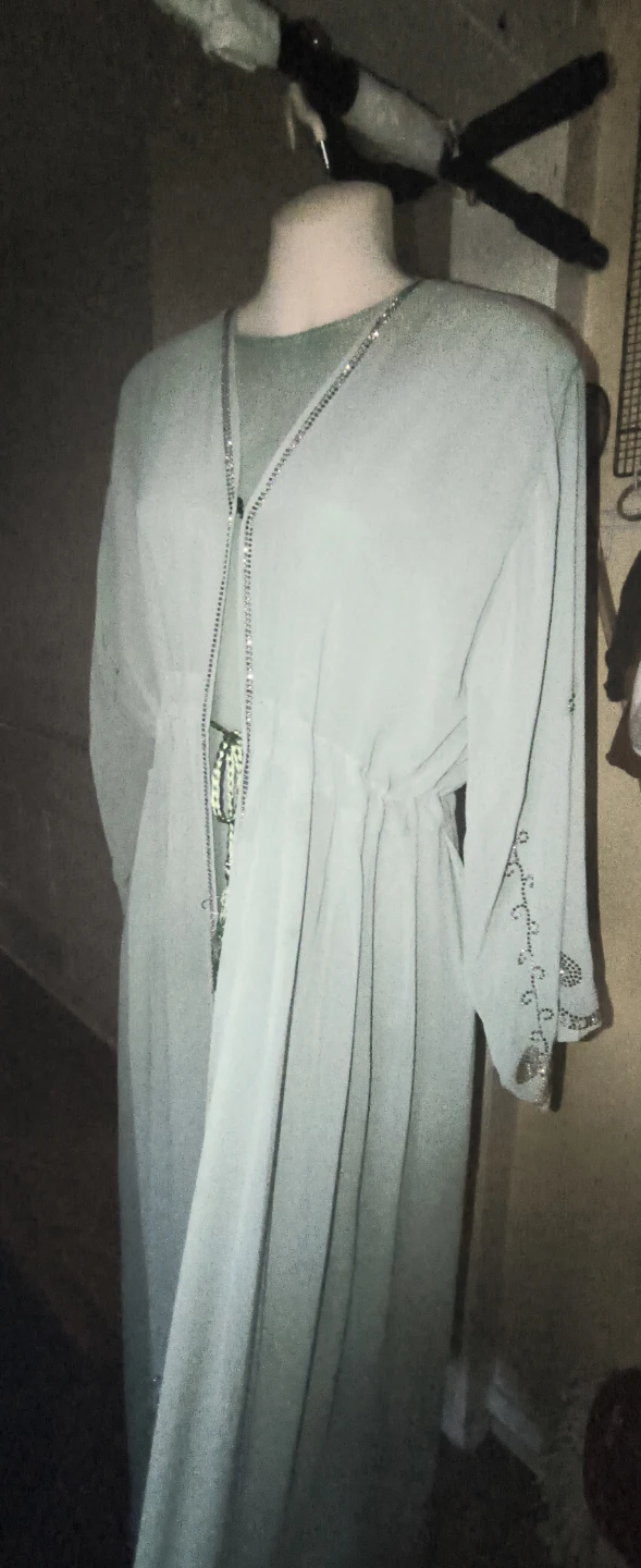 Green Abaya with belt and inside dress - photo 4