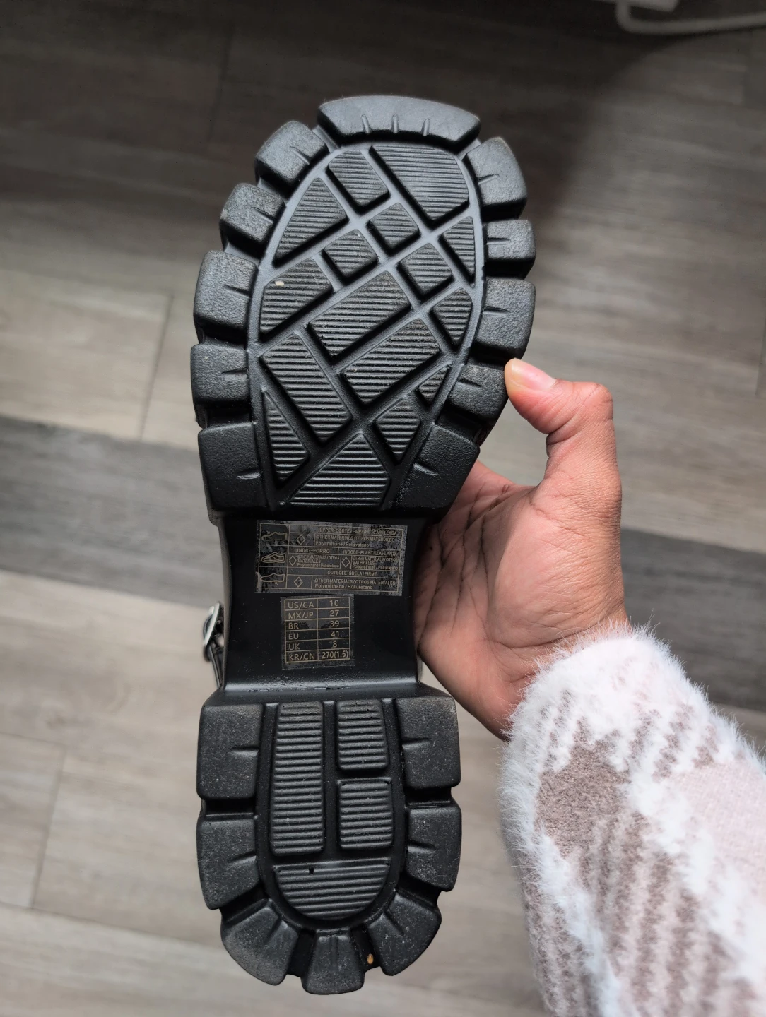 Black Chunky Platform Sandals Size 10 - photo 5