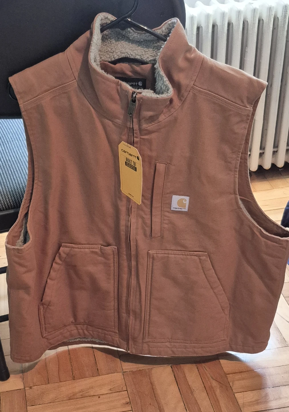 BNWT)Carhartt LG Washed Duck Sherpa Lined Mock-Neck