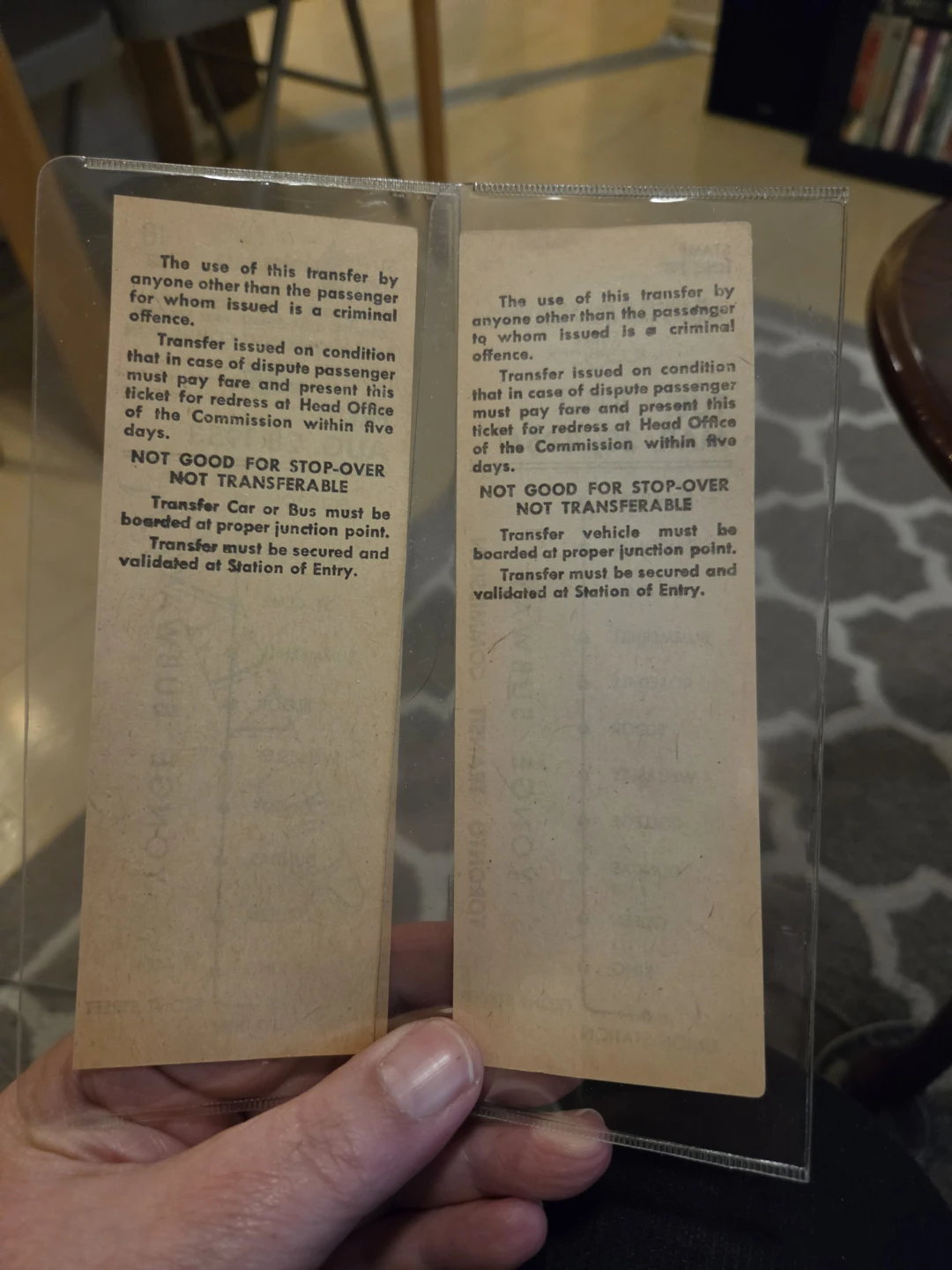 TTC Yonge Subway Transfer Tickets (1953 & 1954) - photo 2