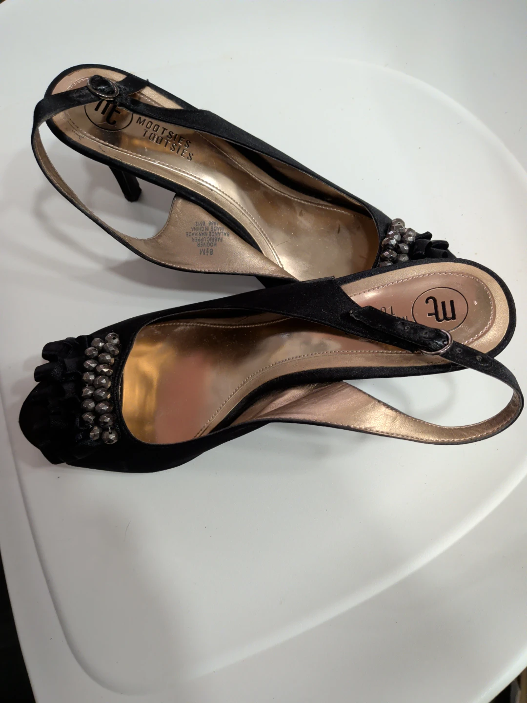 Mootsies Tootsies Women's Black Slingback Heels Size 8M