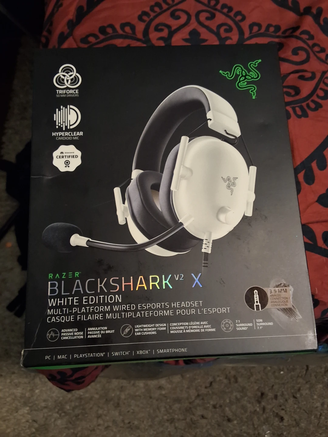 Razer Blackshark V2 X White Edition Esports Headset - photo 2