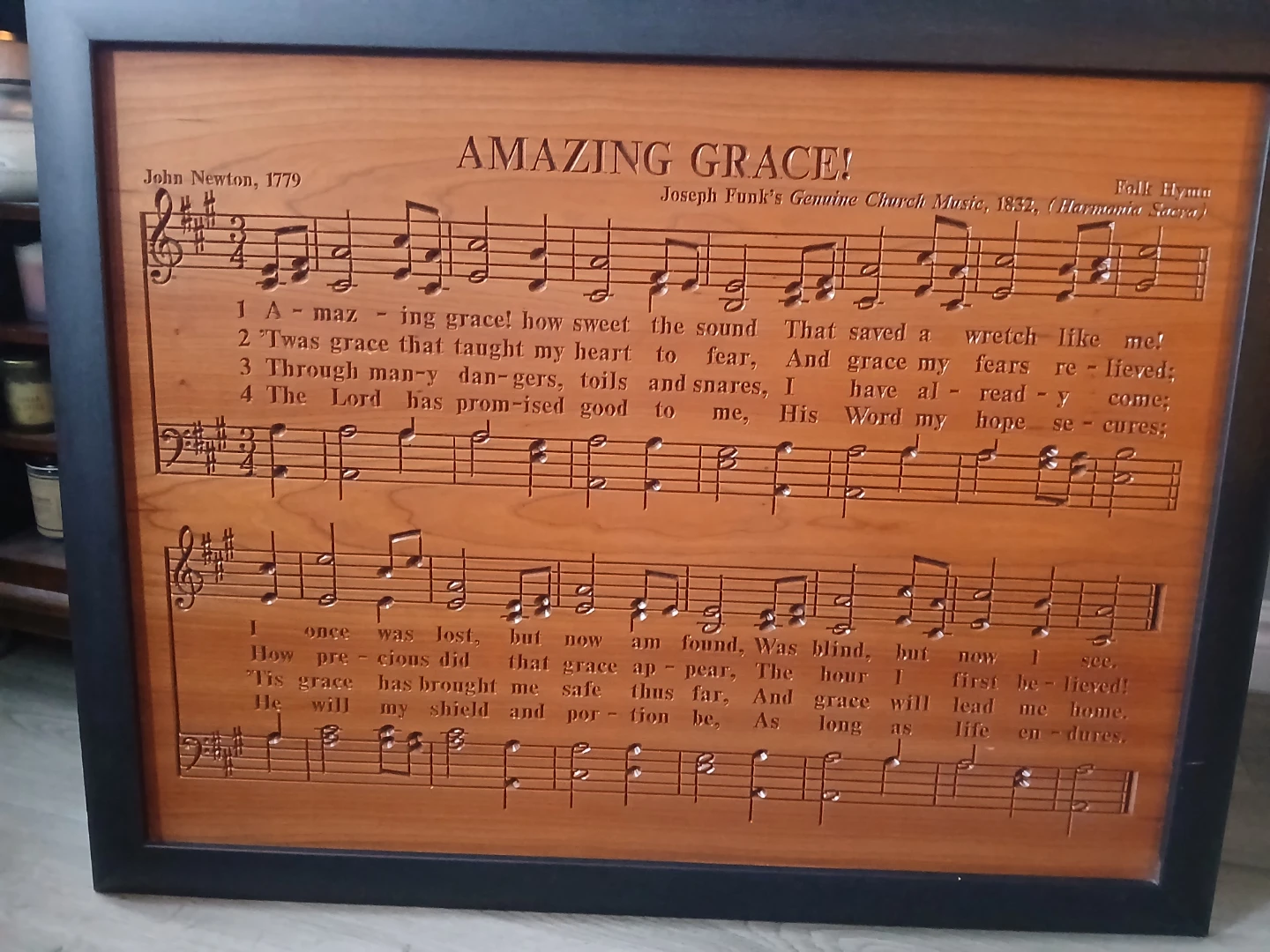 Amazing Grace Hymn Sheet Music Framed Art