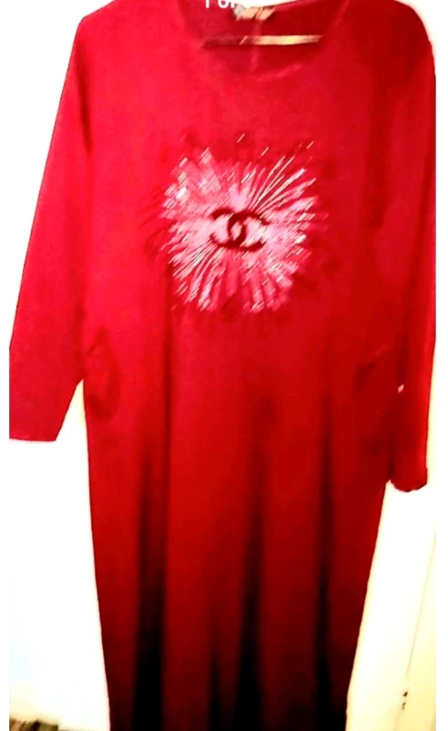 Chanel Red Dress with Embellishment