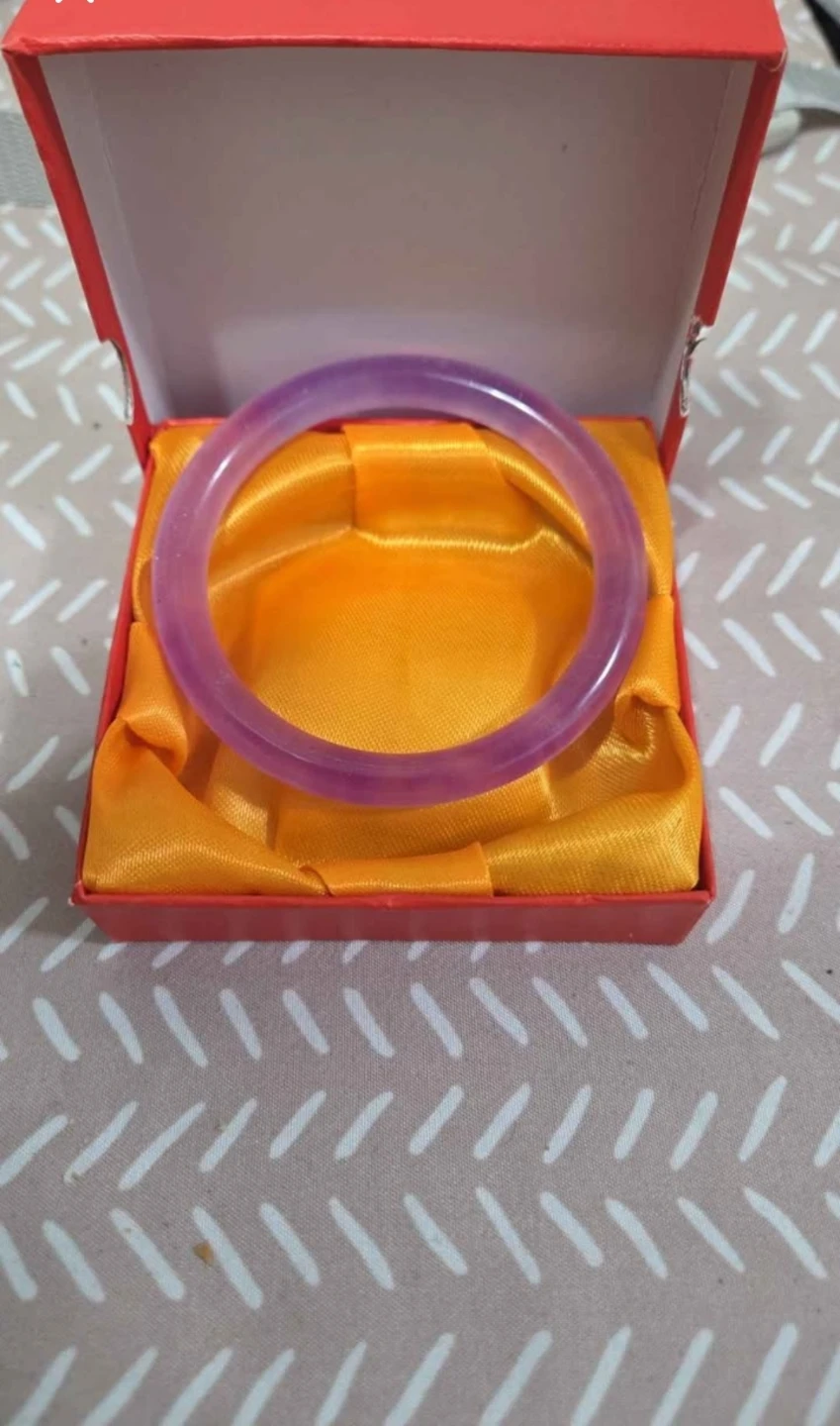 Purple Amytheist Bangle Bracelet in Red Gift Box