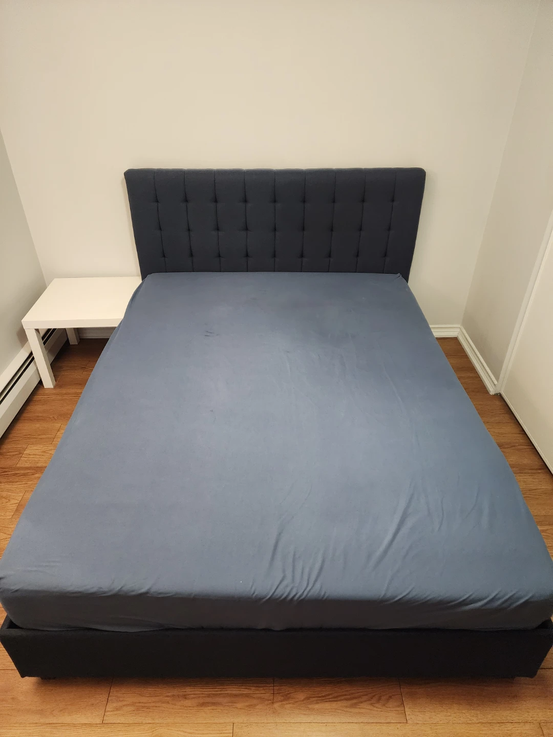 Queen Tufted Bed Frame (Navy Blue) + FREE Queen Mattress