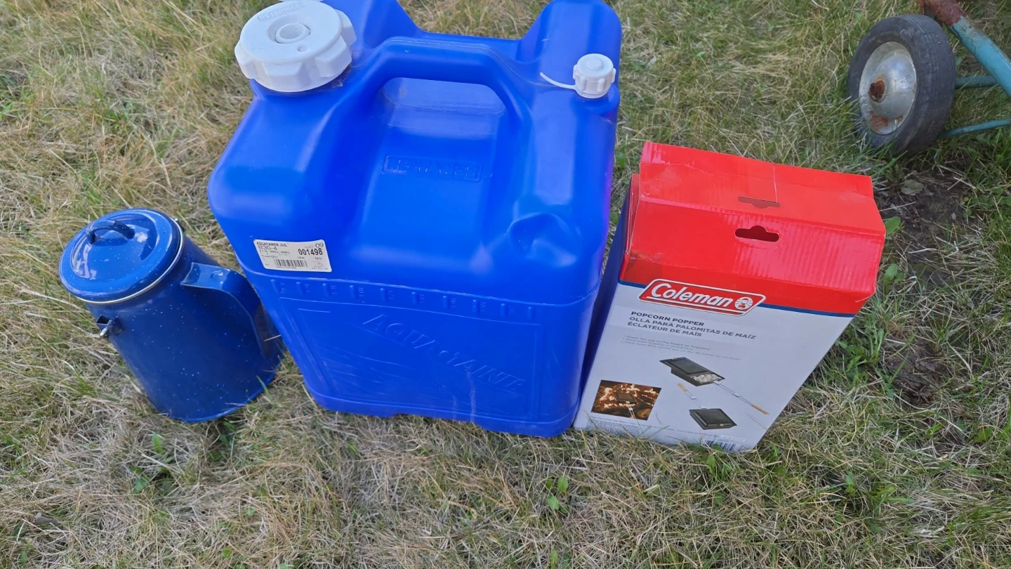 Coleman Popcorn Popper and Aqua-tainer Water Jug