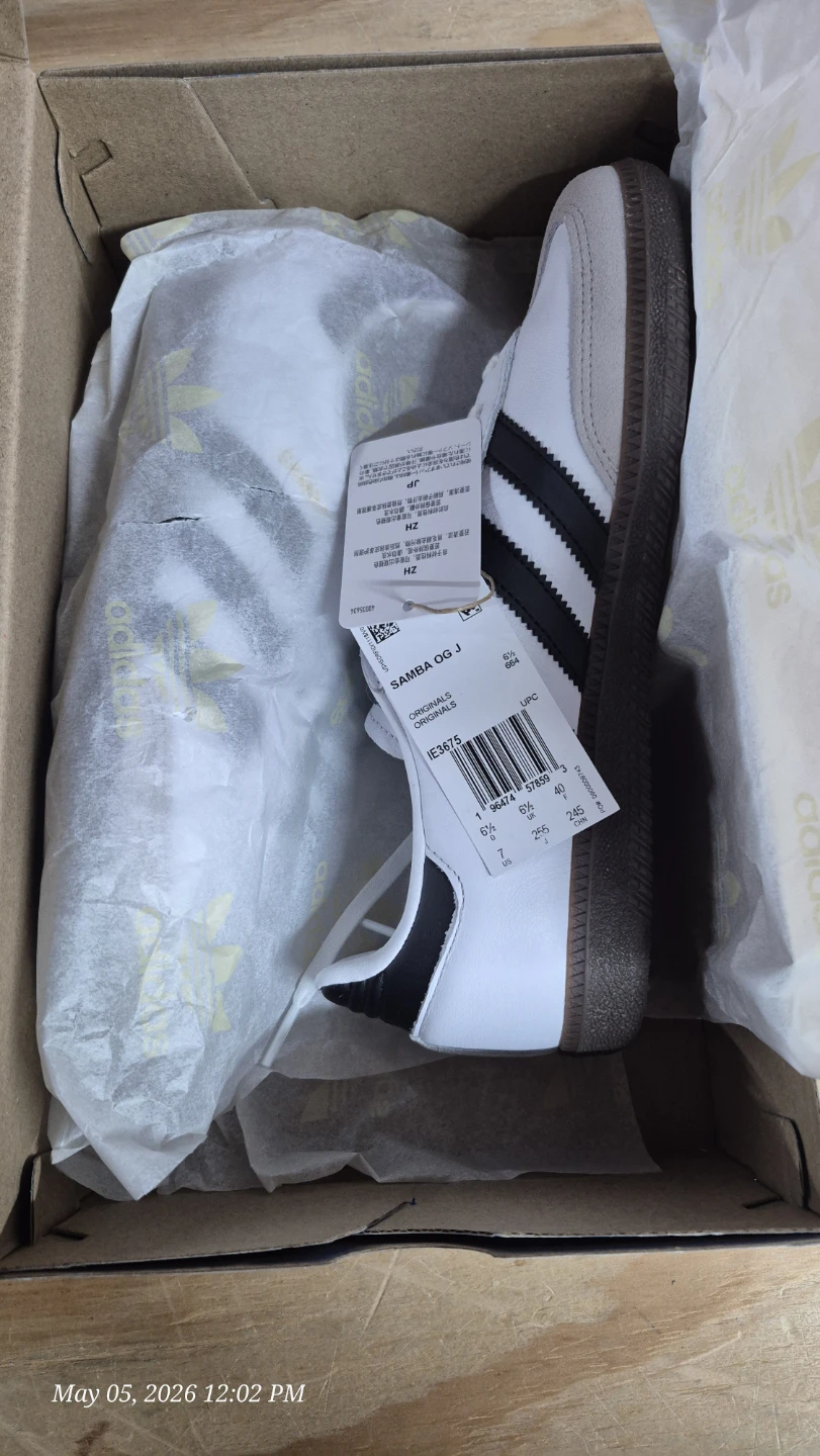 Adidas Samba OG J White Black Size 7 - photo 2