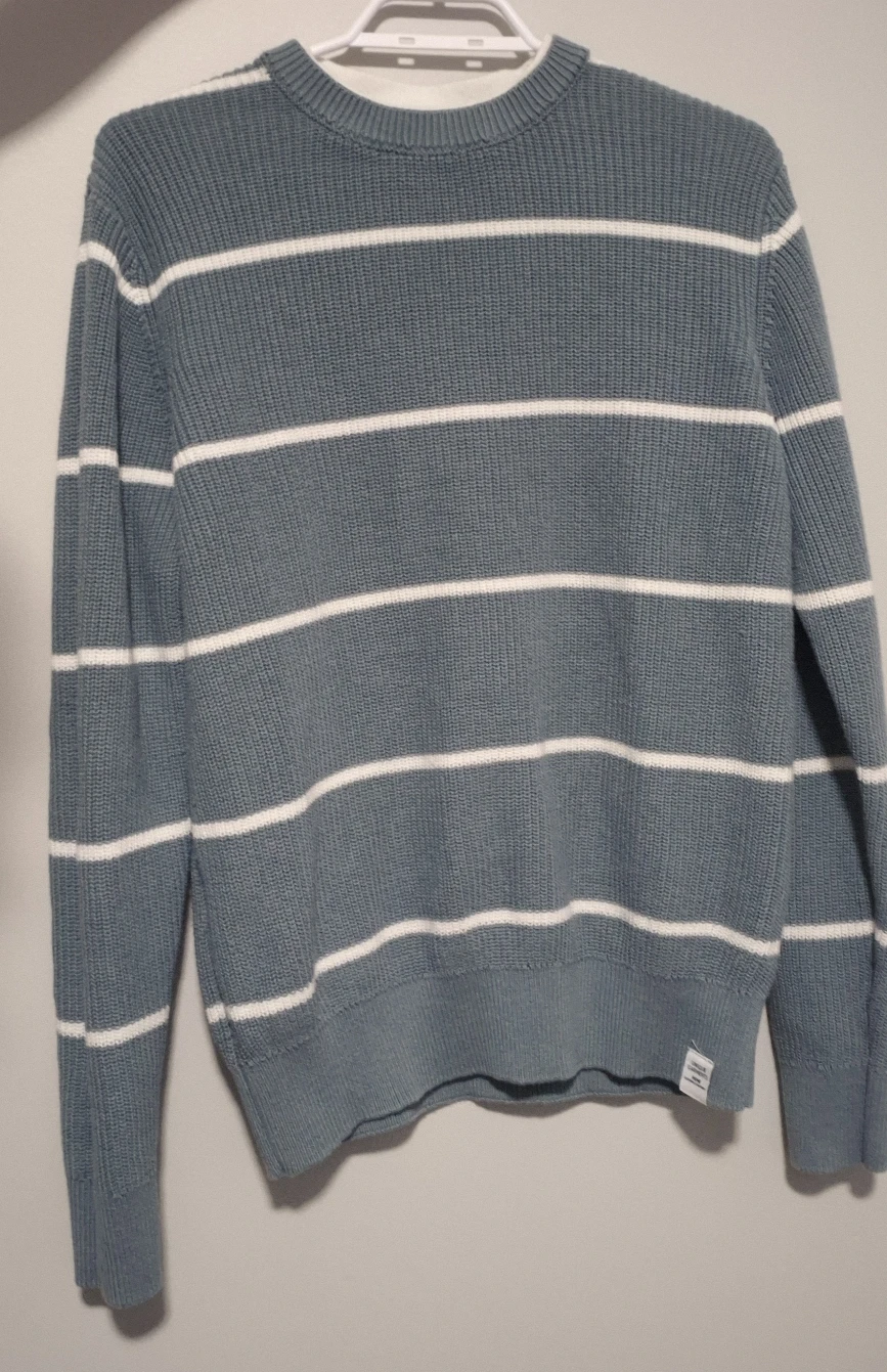 Striped Crewneck Sweater - Blue/White