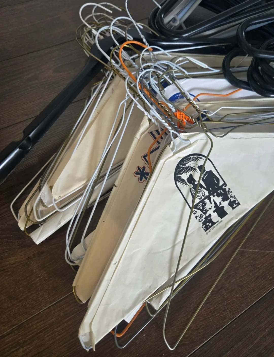 Bundle of clothes hangers