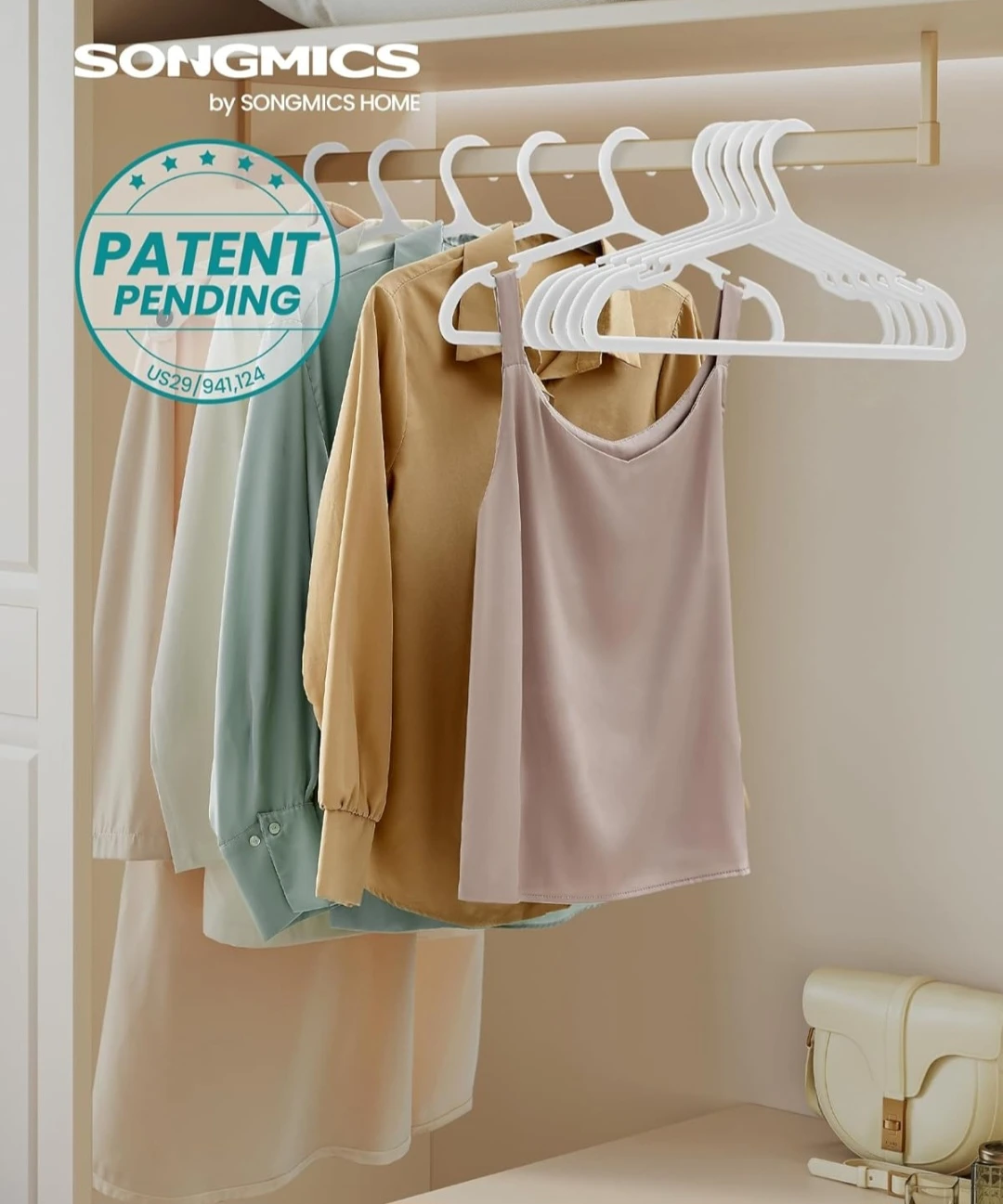 SONGMICS 50 Pack Plastic Hangers - White - photo 2