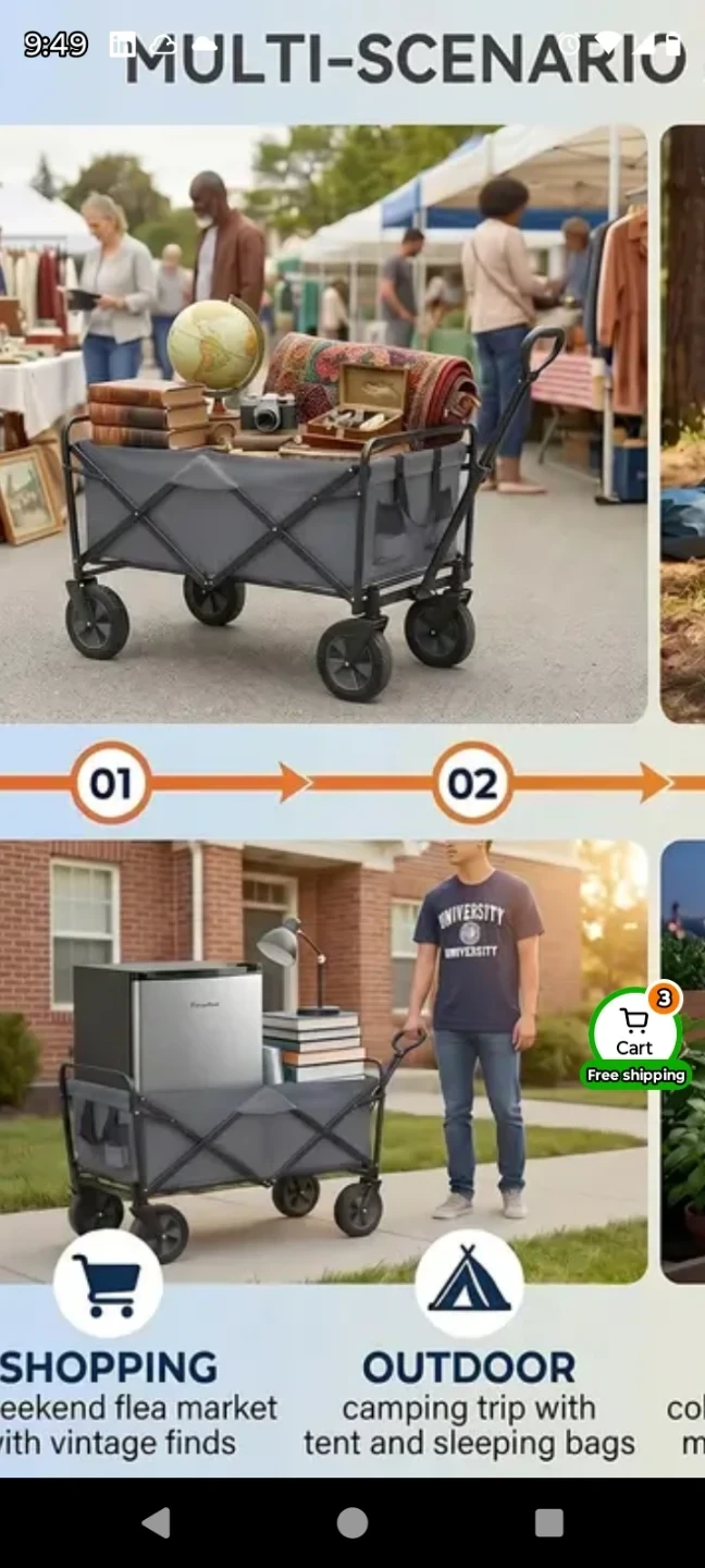 Outdoor foldable wagon - photo 3