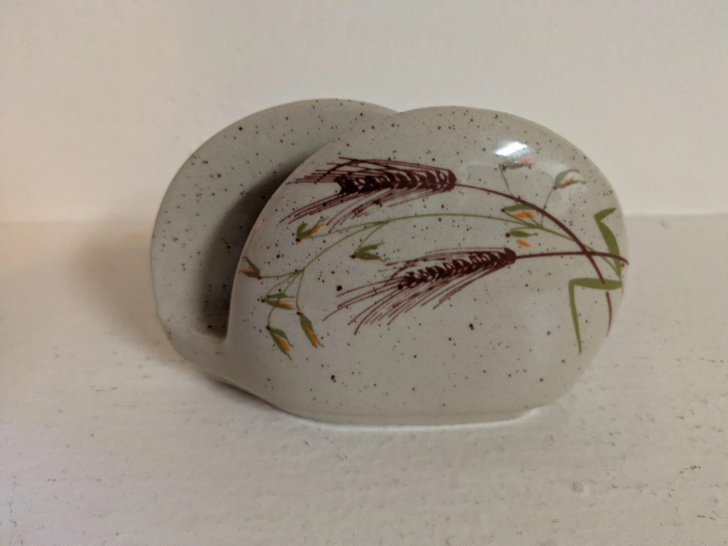 Ceramic Napkin Holder with Wheat Design
