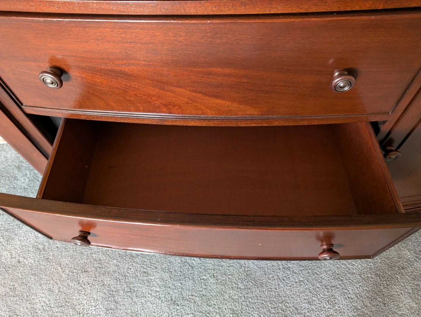 Dark Wood Media Console with Drawers and Cabinet - photo 5