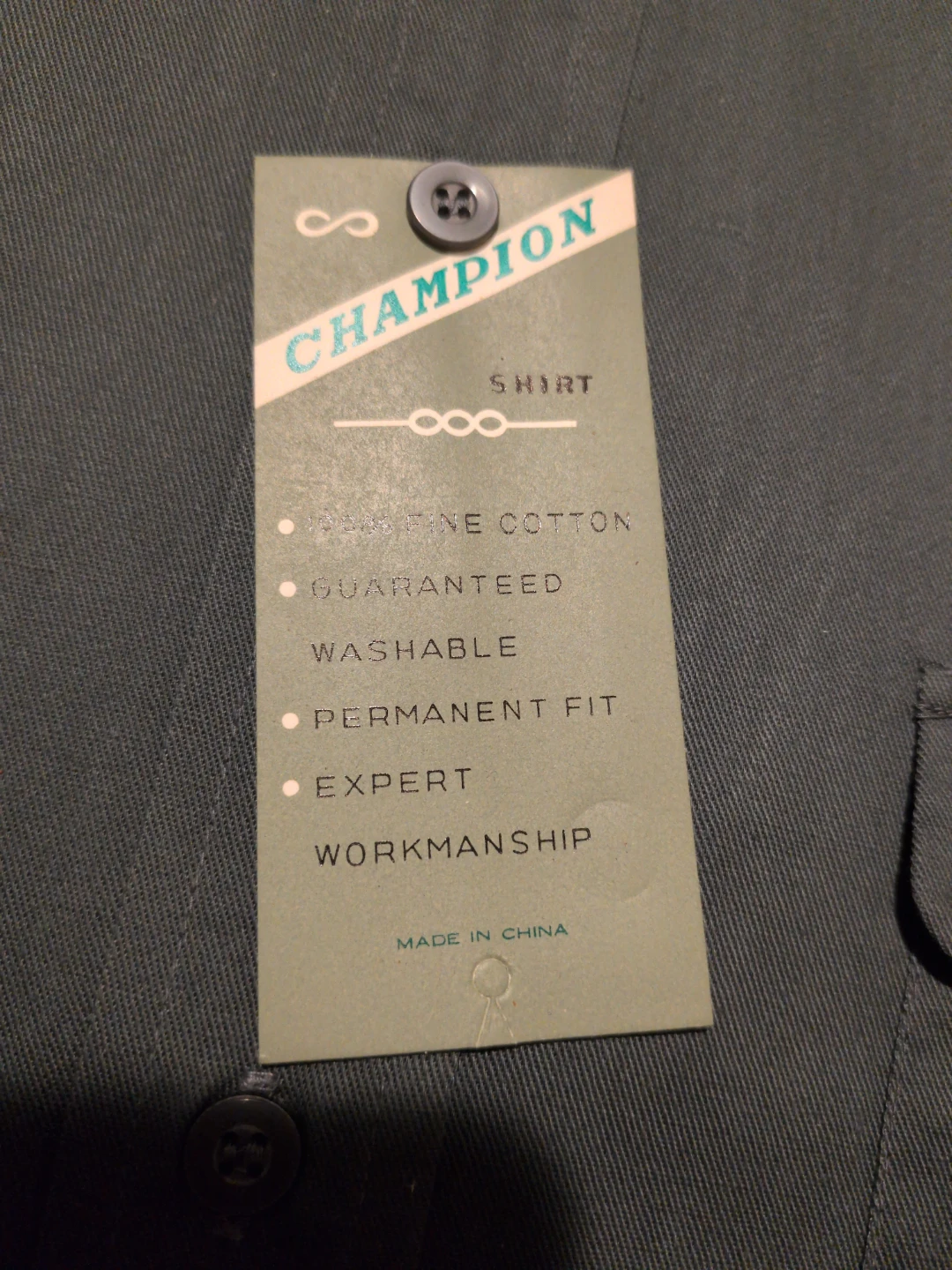 Champion Men's Grey 100% Cotton Work Shirt Size 16 - photo 2