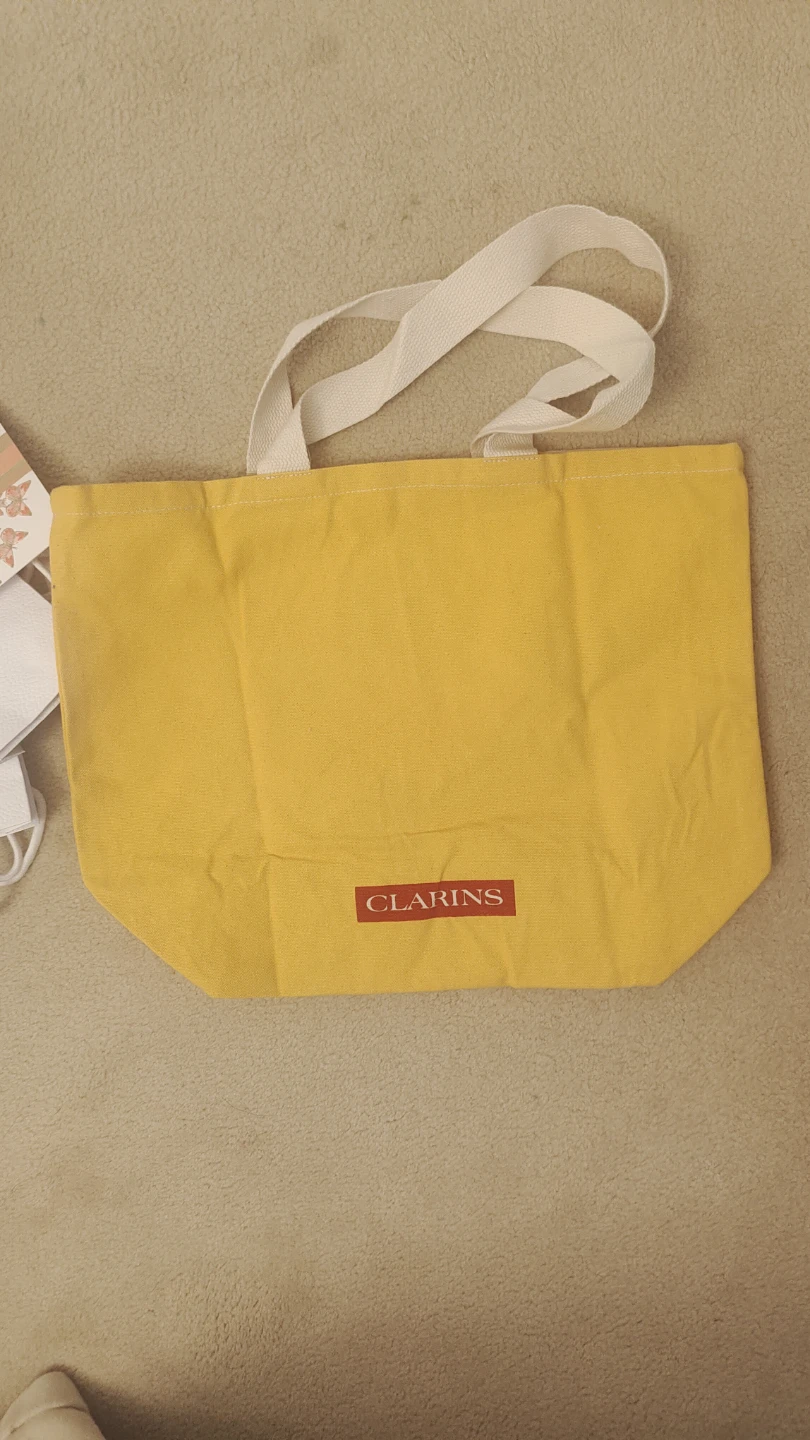 Clarins Striped Beach Tote Bag