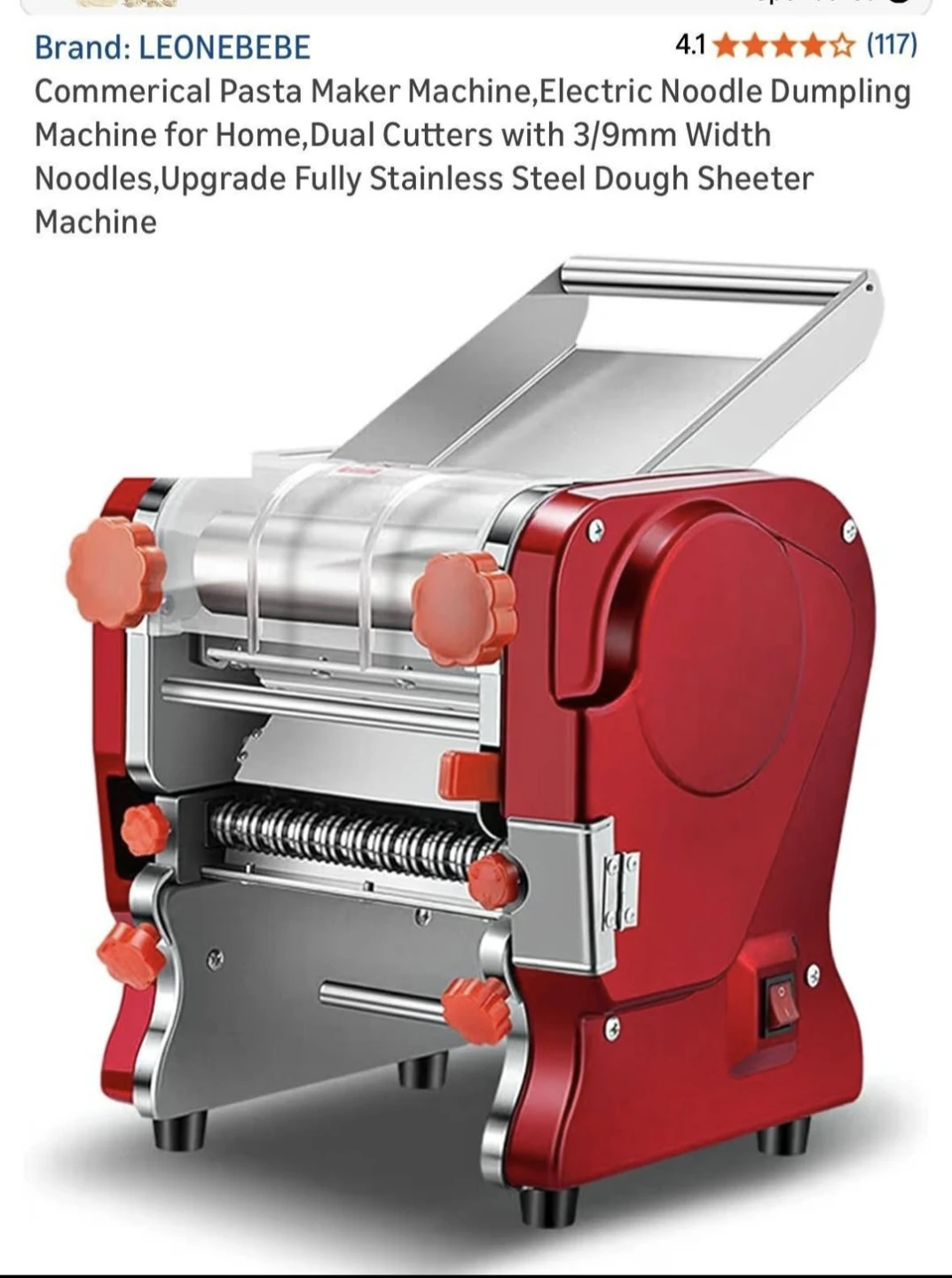 LEONEBEBE Electric Pasta Maker - Red