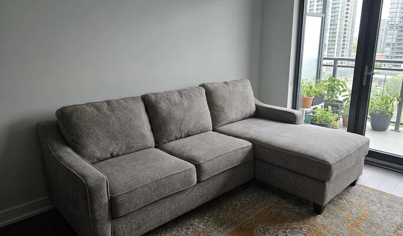 Grey Sectional Sofa with Chaise in great condition