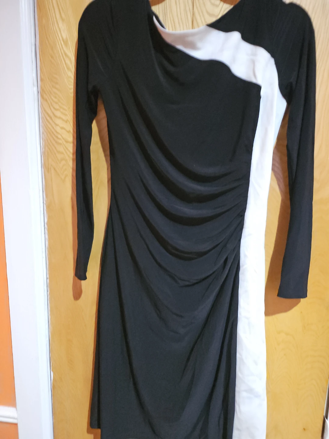 Ralph Lauren Black and White Ruched Dress