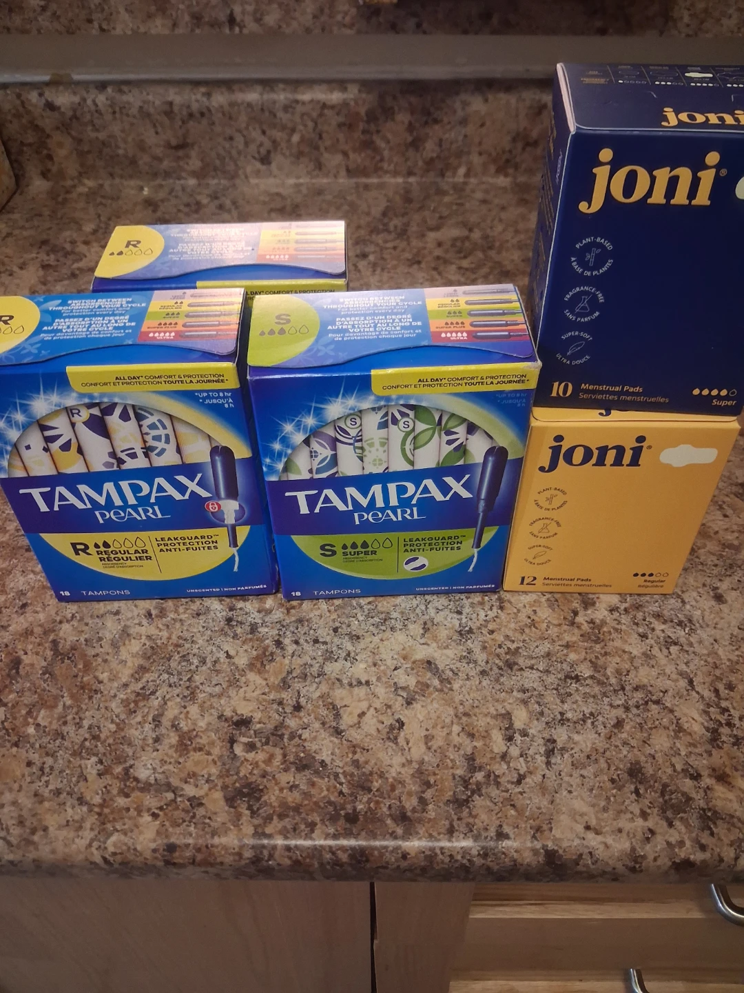 Tampax Pearl and Joni Menstrual Products