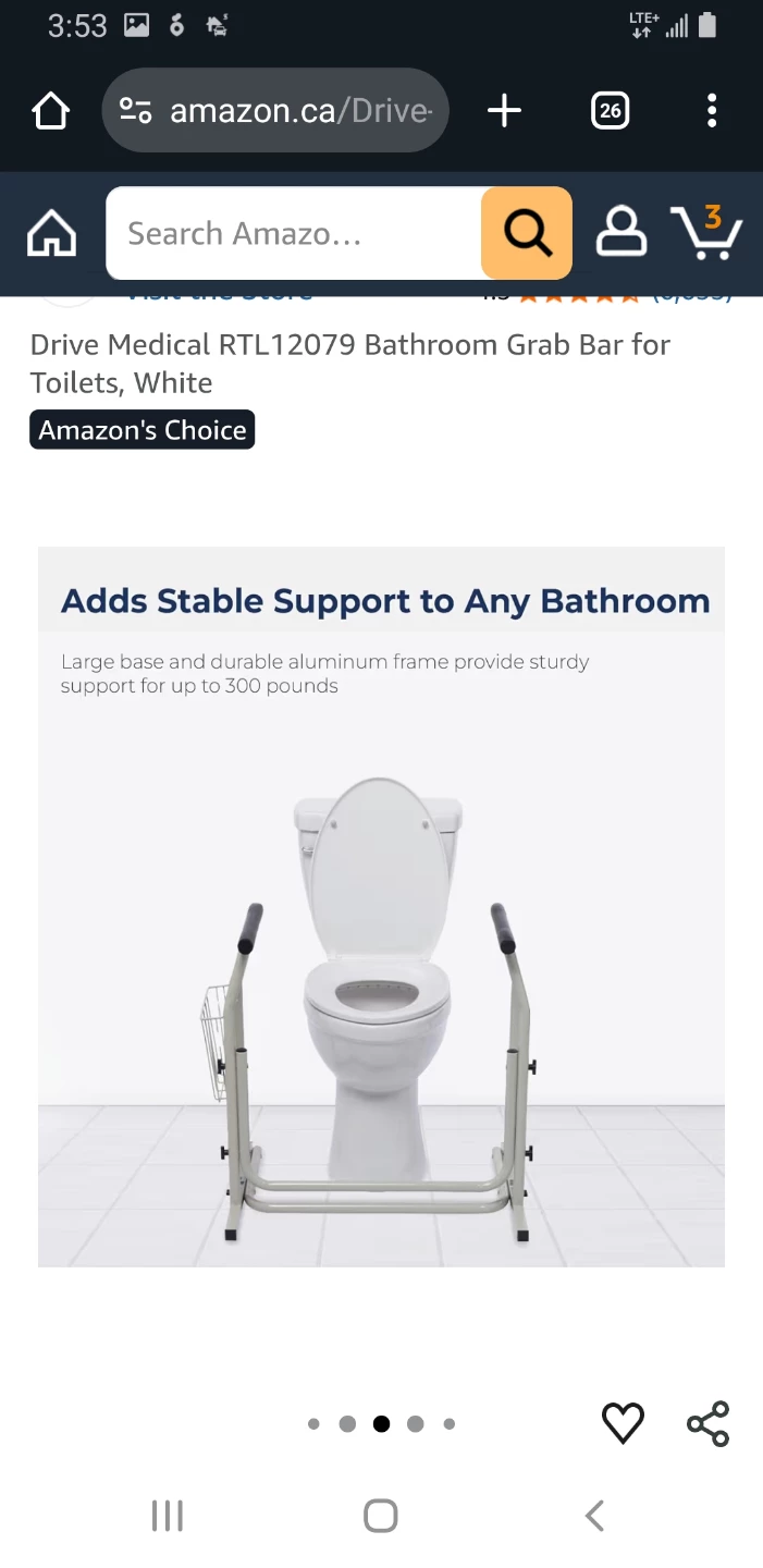 Drive Medical RTL12079 Bathroom Grab Bar for Toilets🌻 - photo 2