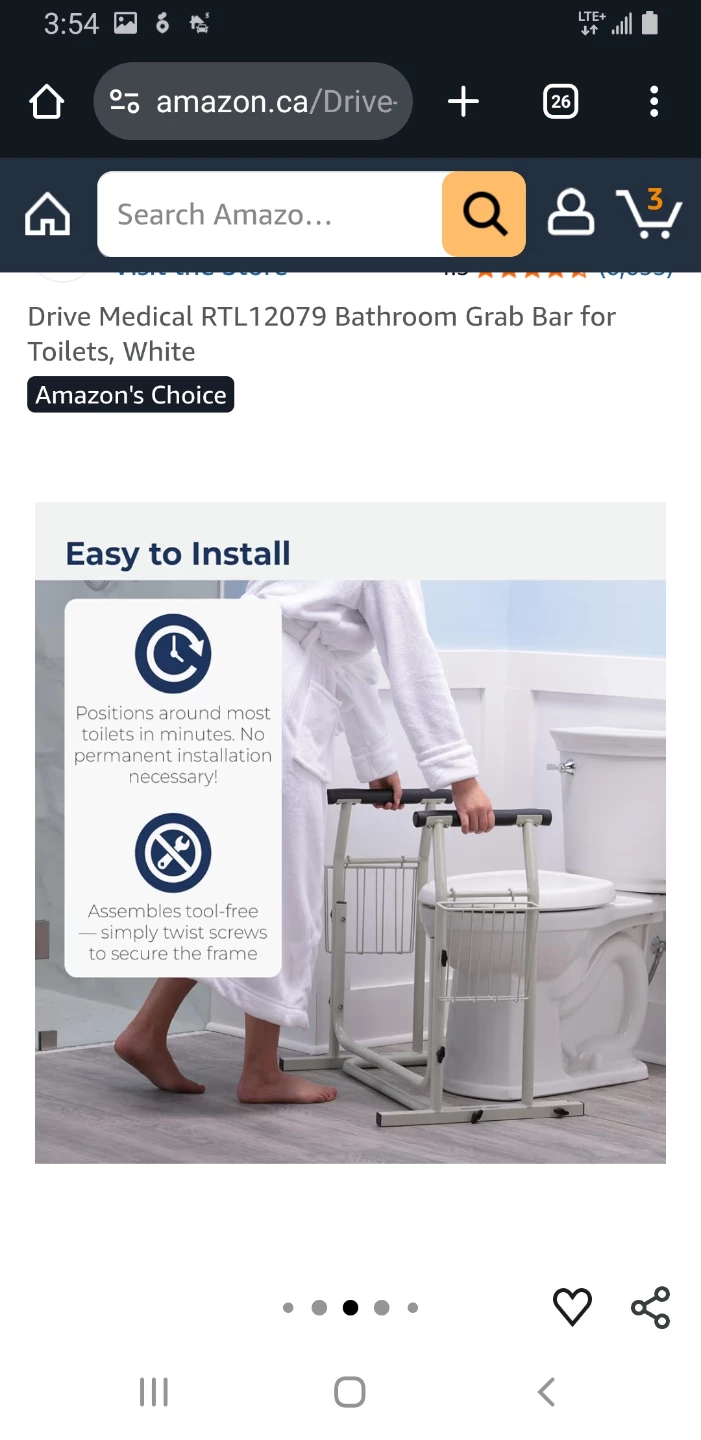 Drive Medical RTL12079 Bathroom Grab Bar for Toilets🌻 - photo 3