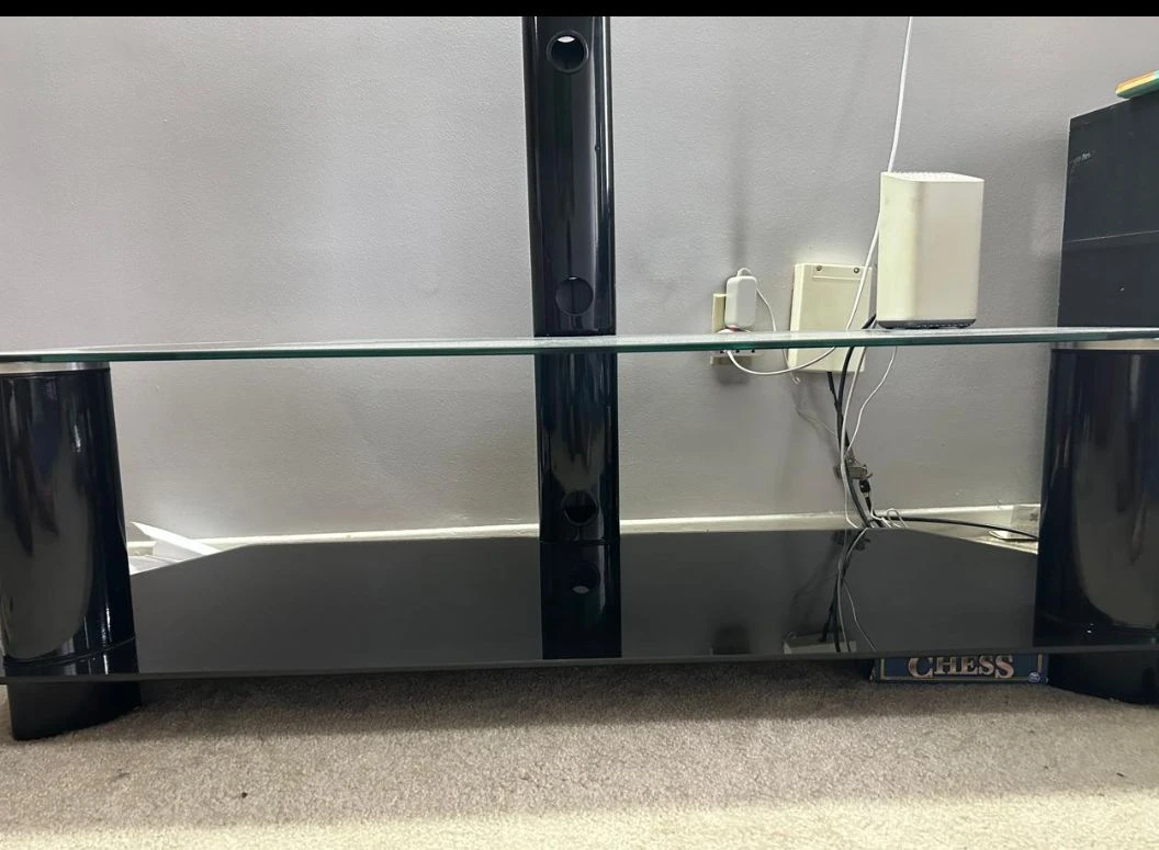 Black Glass TV Stand - photo 2