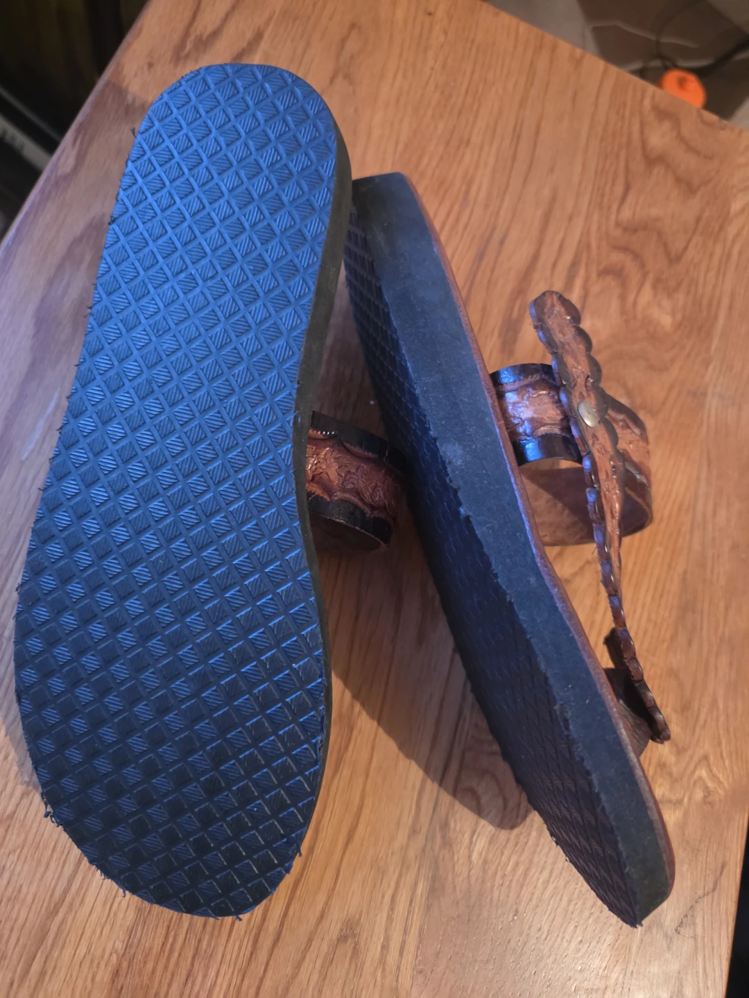 Brown Leather Flip Flop Sandals - photo 2
