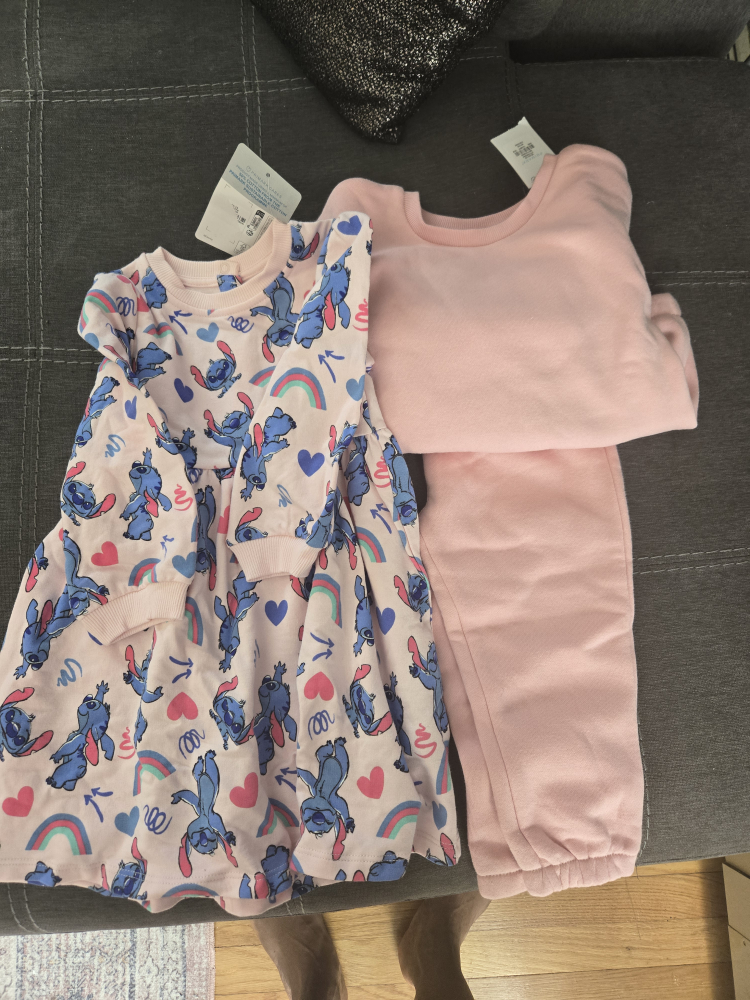 Girls Stitch Dress and Joggers Set 18-24 months