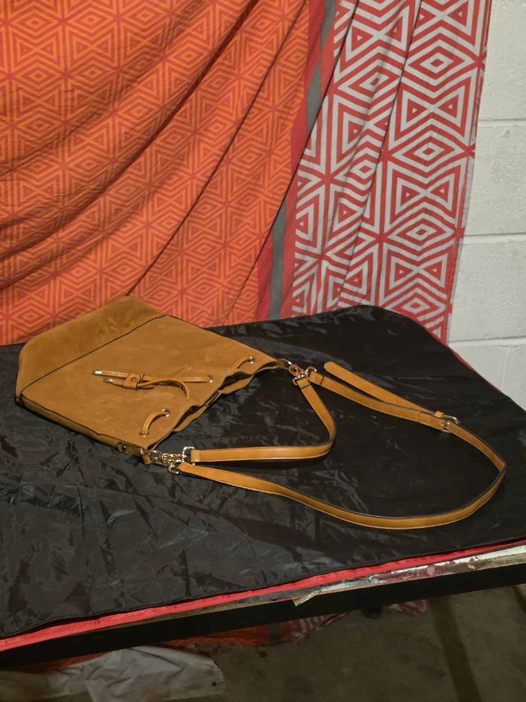 Brown Suede Drawstring Shoulder Bag - photo 4