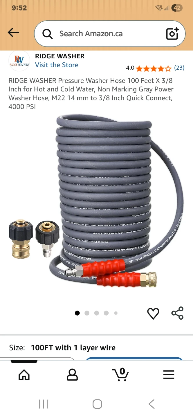 RIDGE WASHER Pressure Washer Hose 100 Ft