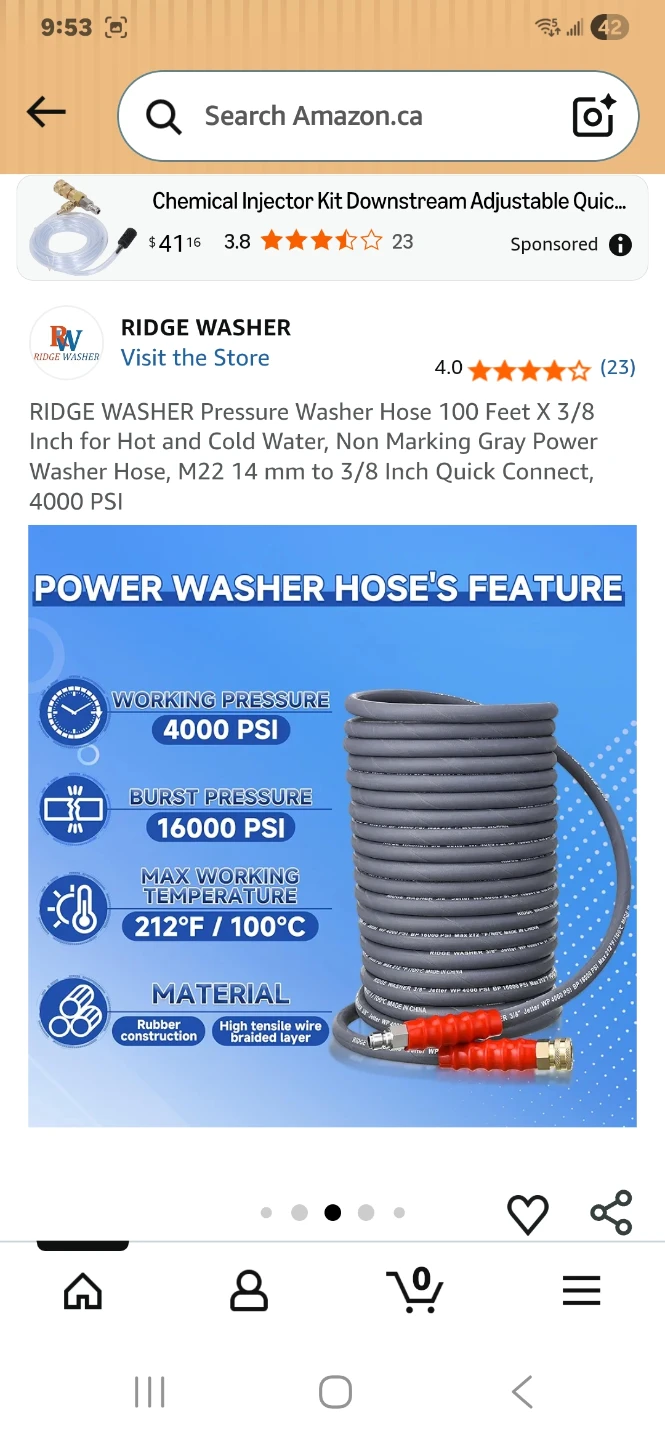 RIDGE WASHER Pressure Washer Hose 100 Ft - photo 3