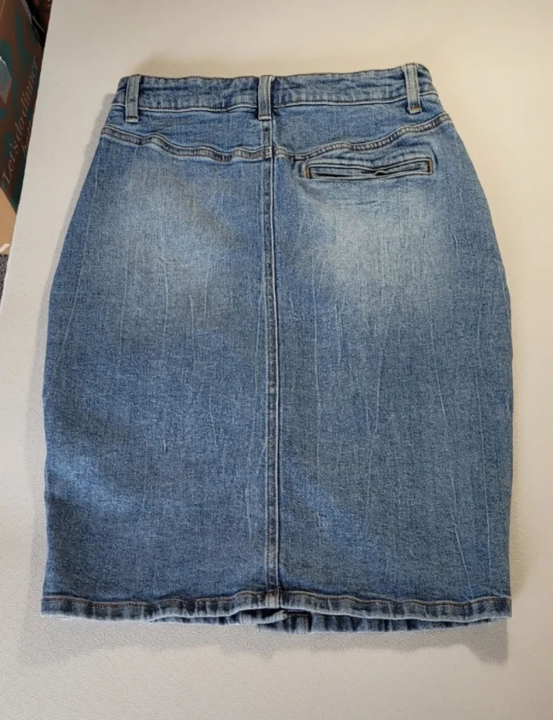 ZARA Denim Button-Front Midi Skirt Size M - photo 2