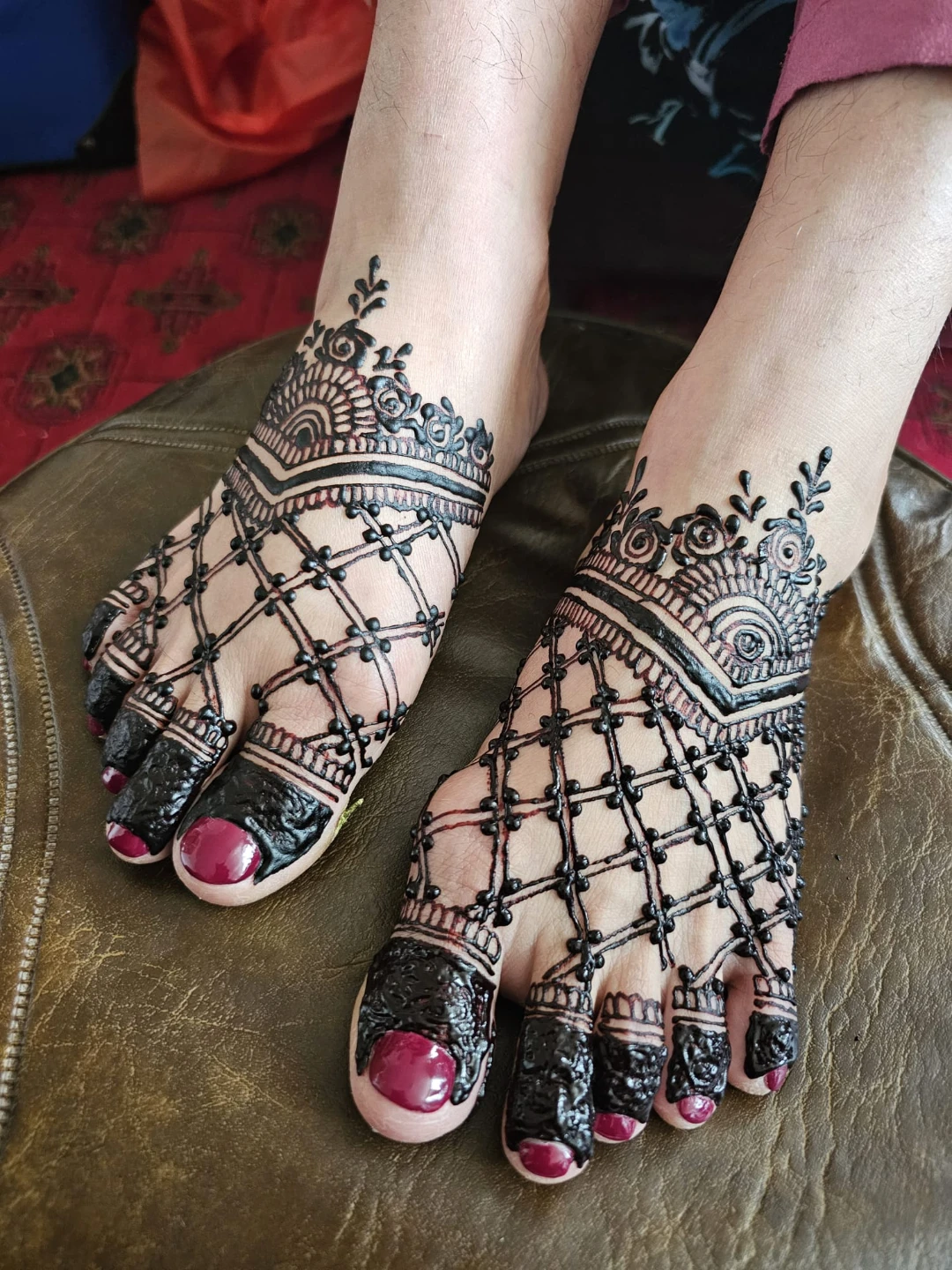 Intricate Henna Foot Design