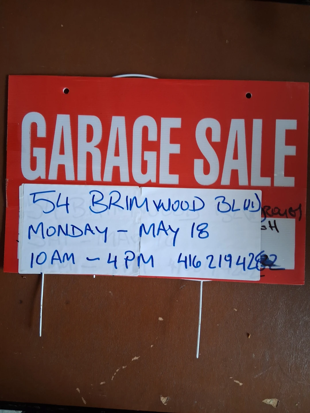Garage Sale - Monday May 18