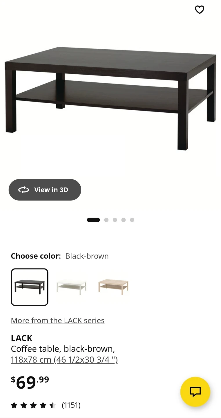 IKEA LACK Coffee Table - Black-brown