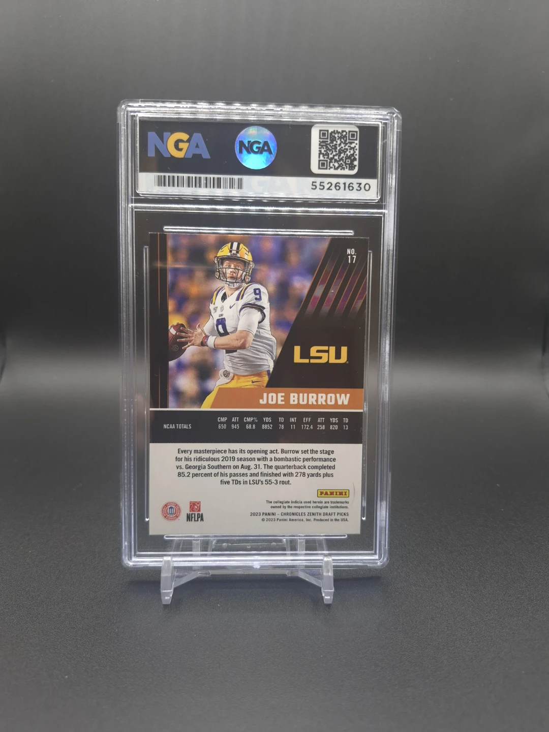 2023 Panini Joe Burrow Zenith Draft Picks Card - photo 2