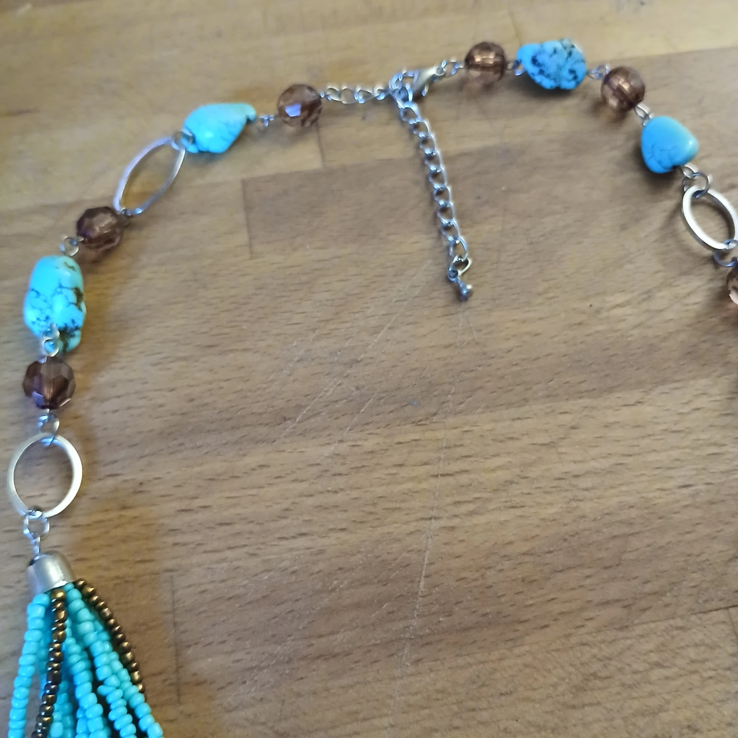 Turquoise and Brown Beaded Layered Necklace - photo 3