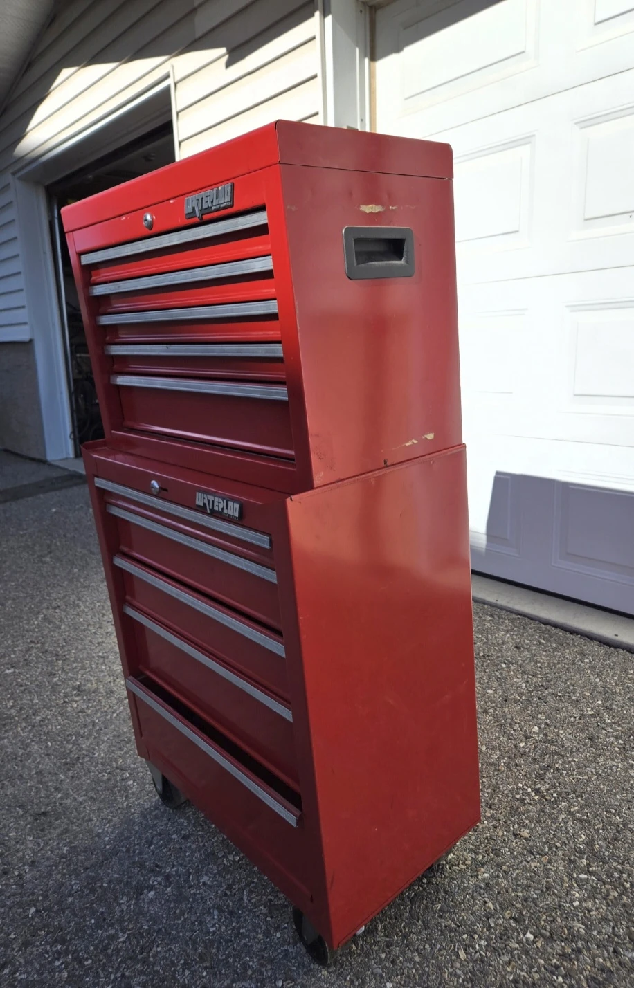 26" Waterloo Red Metal Rolling Tool Chest Cabinet with Drawers - photo 4