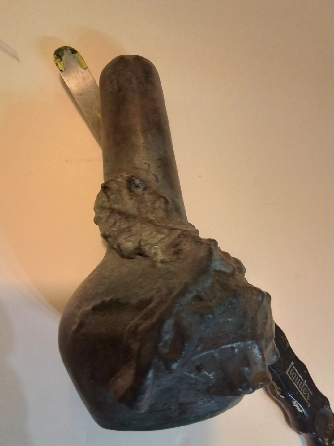 Antique Art Nouveau / Meiji Period Cast Bronze Miniature Vase - photo 5