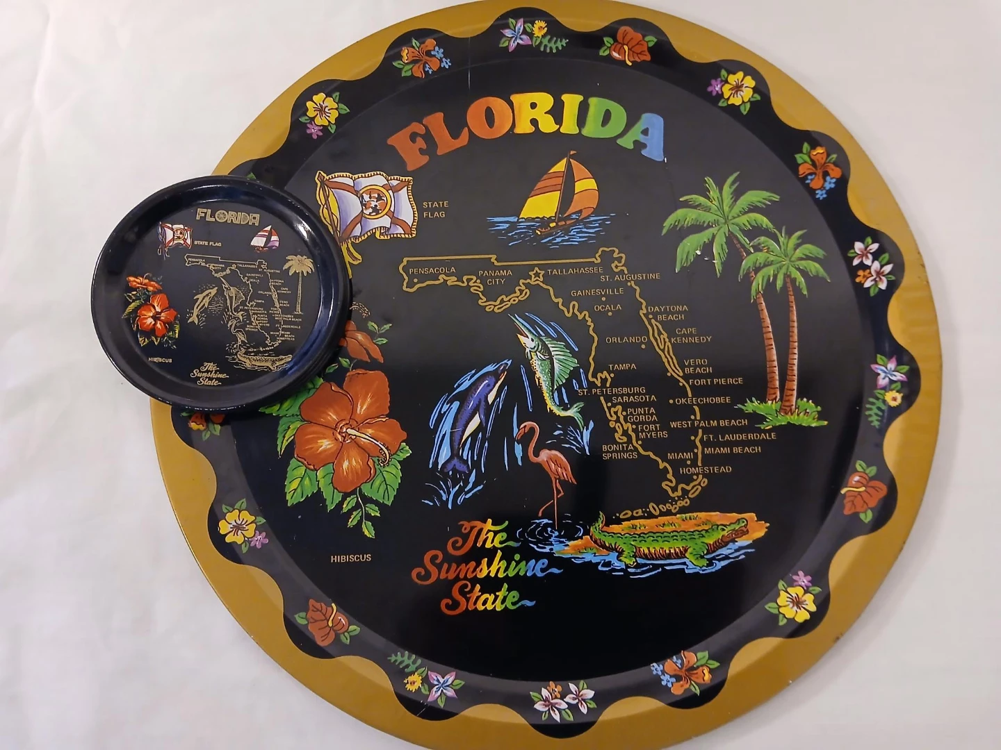 Vintage Florida The Sunshine State Serving Tray & Coasters Set. - photo 2