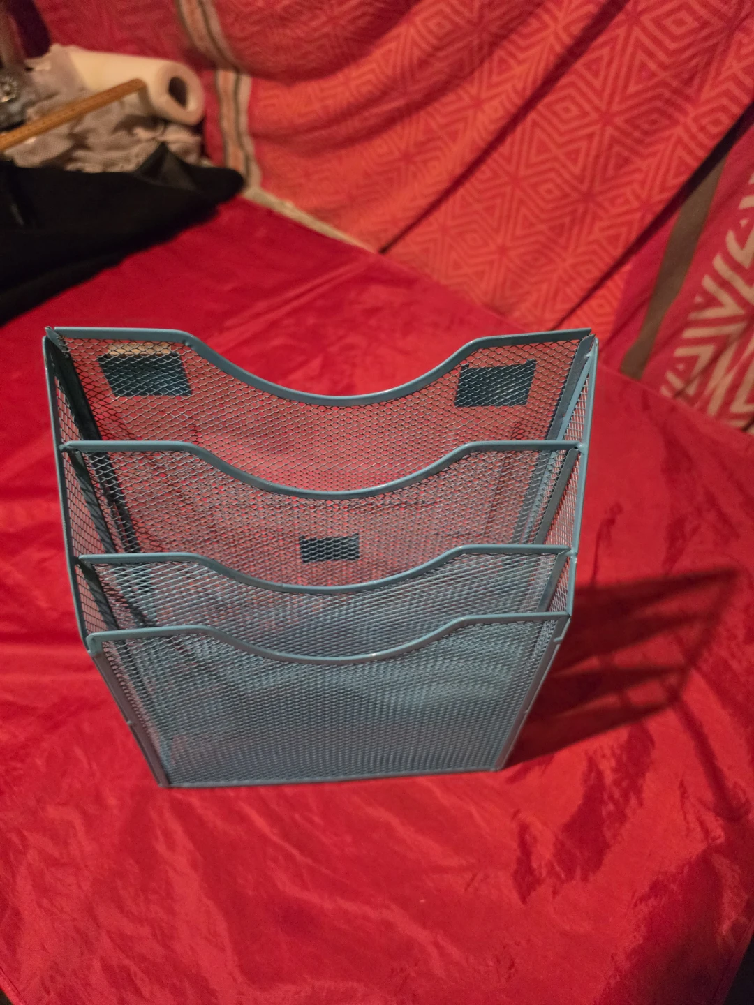 Light Blue Mesh Desk Organizer - 3 Tier - photo 5