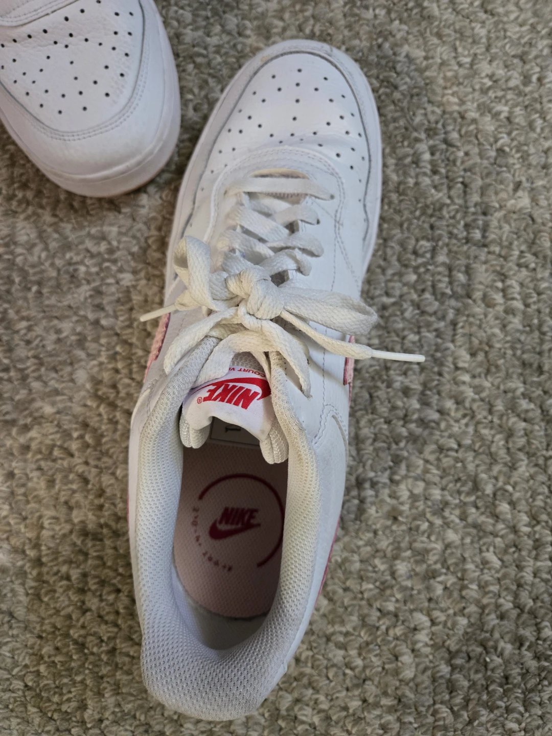 Nike Mens Court Vision Low Sneakers White/Pink - photo 2