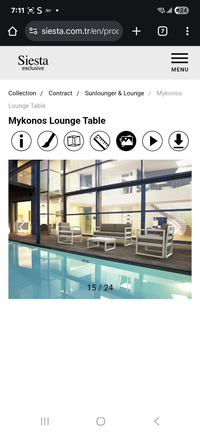 Siesta Mykonos Lounge Table - White - photo 3