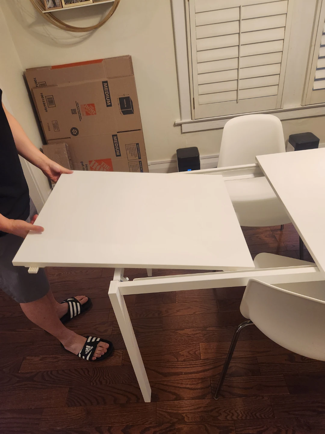 IKEA White Extendable Dining Table And Chairs - photo 4